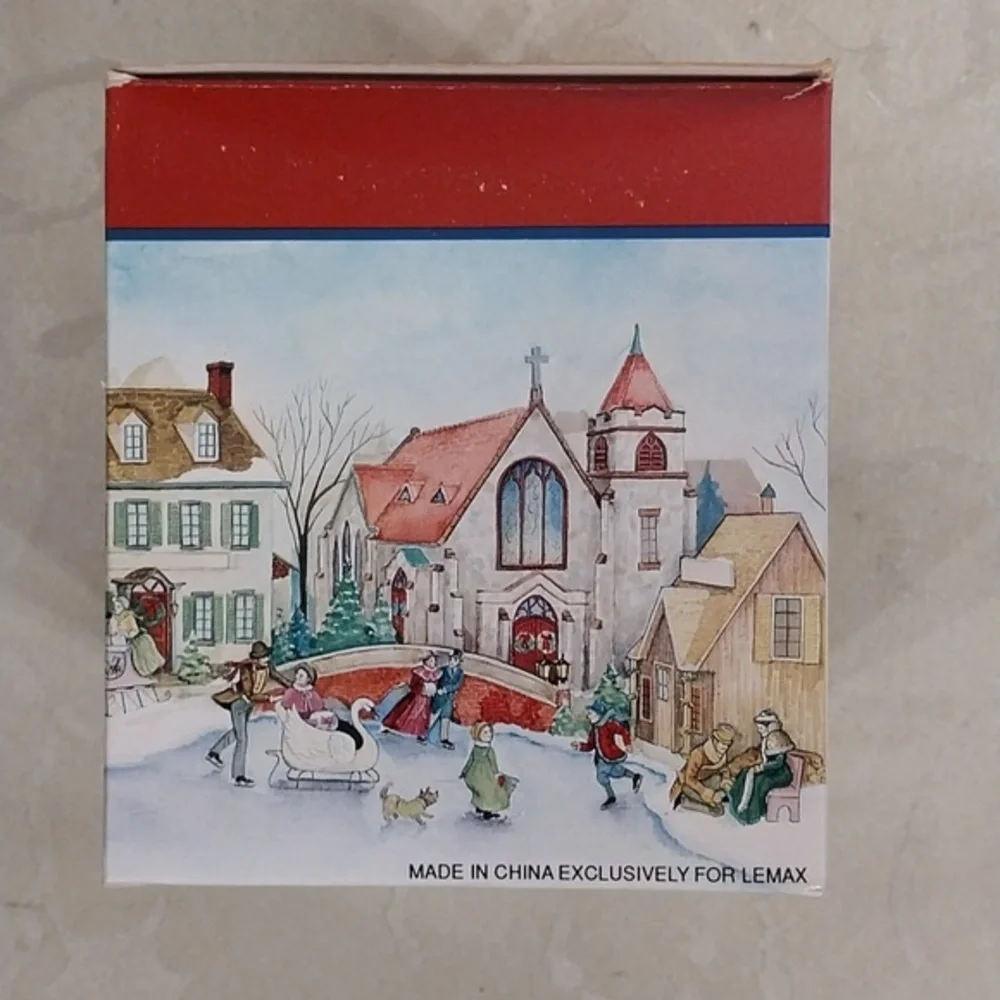 Lemax Dickensvale Vintage 1991 Porcelain Oak Ridge‎ Covered Bridge Hand Painted